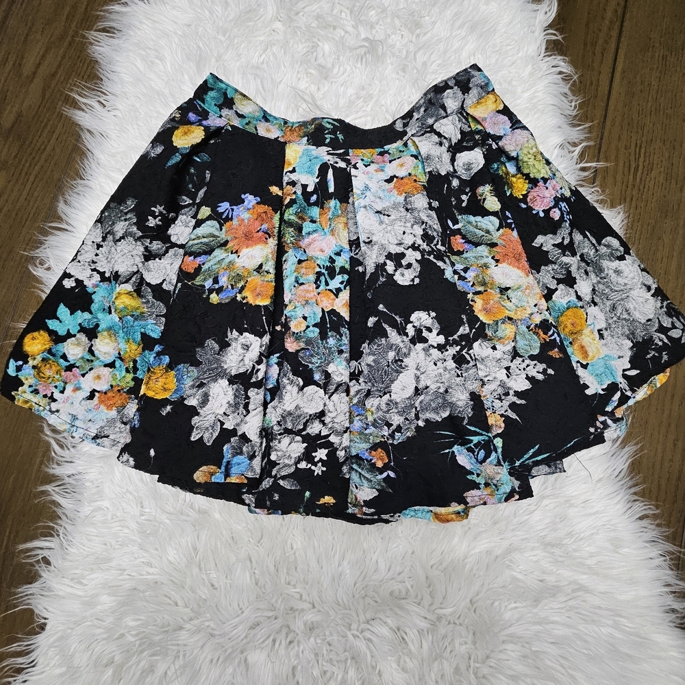 Lush Vibrant Floral Skater Skirt
